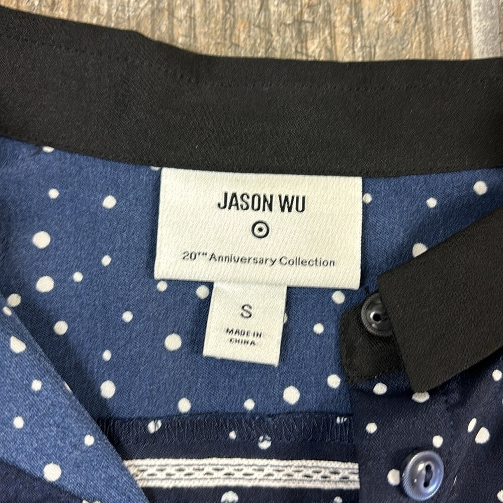 Jason Wu x Target Pleated Shift Dress blue polka dot S - Picture 3 of 3